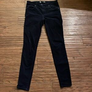 Kut from the Kloth Mia Toothpick Mid Rise Navy Blue Skinny Corduroy Pants Size 8